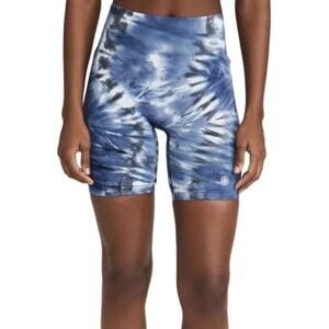 TORY BURCH Tory Sport High-Rise Seamless Tie Dye Spandex Biker Shorts Size L